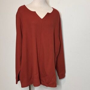 Denim&Co size 3X Rust Long Sleeve Top